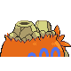 Camerupt back-facing sprite from Pokémon SoulSilver