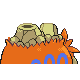 Camerupt back-facing sprite from Pokémon Platinum