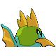 Carvanha shiny back-facing sprite from Pokémon Diamond