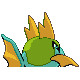 Carvanha shiny back-facing sprite from Pokémon Platinum