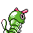 Caterpie back-facing sprite from Pokémon Crystal
