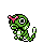 Caterpie front-facing sprite from Pokémon Crystal