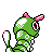 Caterpie back-facing sprite from Pokémon Silver