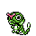 Caterpie front-facing sprite from Pokémon Silver