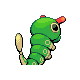Caterpie back-facing sprite from Pokémon HeartGold