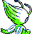 Celebi back-facing sprite from Pokémon Crystal