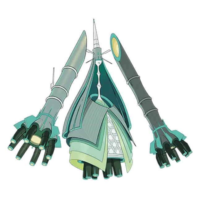 Celesteela, the Launch Pokémon — Steel/Flying-type Pokémon official artwork