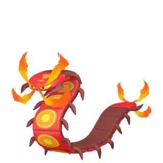 Centiskorch front-facing sprite from Pokémon Shield