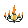 Chandelure shiny back-facing sprite from Pokémon White 2