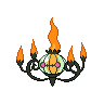 Chandelure shiny front-facing sprite from Pokémon Black