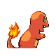 Charmander back-facing sprite from Pokémon Pearl