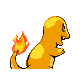Charmander shiny back-facing sprite from Pokémon Pearl