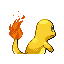 Charmander shiny back-facing sprite from Pokémon FireRed