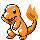 Charmander front-facing sprite from Pokémon Silver