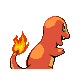 Charmander back-facing sprite from Pokémon HeartGold