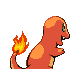 Charmander back-facing sprite from Pokémon Platinum