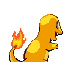 Charmander shiny back-facing sprite from Pokémon Platinum