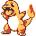 Charmander front-facing sprite from Pokémon Yellow