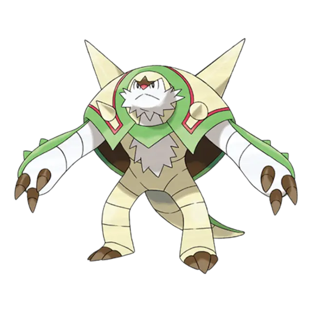 Chesnaught, the Spiny Armor Pokémon — Grass/Fighting-type Pokémon official artwork