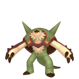 Chesnaught shiny front-facing sprite from Pokémon Scarlet