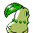 Chikorita back-facing sprite from Pokémon Crystal