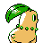 Chikorita back-facing sprite from Pokémon Silver