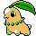 Chikorita front-facing sprite from Pokémon Silver