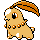 Chikorita shiny front-facing sprite from Pokémon Silver