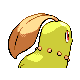 Chikorita shiny back-facing sprite from Pokémon SoulSilver