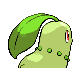 Chikorita back-facing sprite from Pokémon Platinum