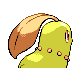 Chikorita shiny back-facing sprite from Pokémon Platinum