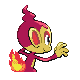 Chimchar shiny back-facing sprite from Pokémon Pearl