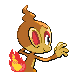 Chimchar back-facing sprite from Pokémon HeartGold