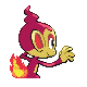 Chimchar shiny back-facing sprite from Pokémon HeartGold