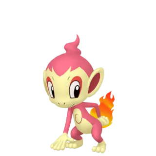 Chimchar shiny front-facing sprite from Pokémon Brilliant Diamond