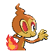 Chimchar back-facing sprite from Pokémon Platinum