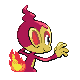 Chimchar shiny back-facing sprite from Pokémon Platinum