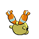 Chingling shiny back-facing sprite from Pokémon SoulSilver