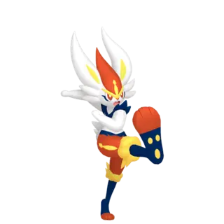 Cinderace front-facing sprite from Pokémon Scarlet