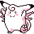 Clefable front-facing sprite from Pokémon Blue
