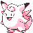Clefable front-facing sprite from Pokémon Yellow