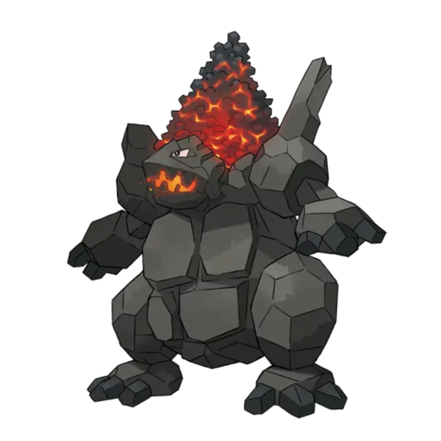 Coalossal, the Coal Pokémon — Rock/Fire-type Pokémon official artwork