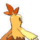 Combusken shiny back-facing sprite from Pokémon Diamond