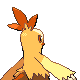 Combusken shiny back-facing sprite from Pokémon SoulSilver