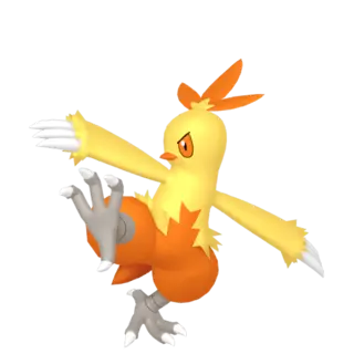 Combusken front-facing sprite from Legends Za