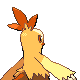 Combusken shiny back-facing sprite from Pokémon Platinum