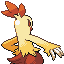 Combusken shiny back-facing sprite from Pokémon Ruby