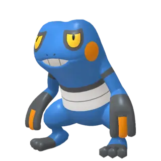 Croagunk front-facing sprite from Pokémon Shield