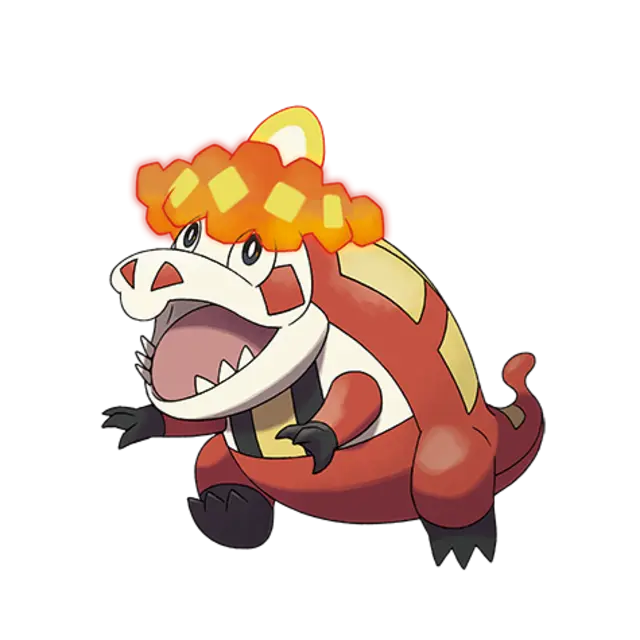 Crocalor, the Fire Croc Pokémon — Fire-type Pokémon official artwork