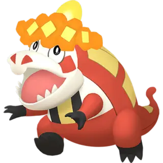 Crocalor front-facing sprite from Pokémon Scarlet